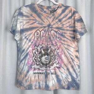 ACDC Exclusively For Lucky Brand Tie Dye Graphic Short Sleeve Shirt‎